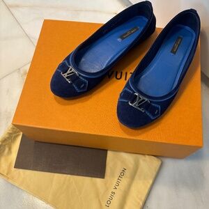 Louis Vuitton Navy Blue Ballerina Shoes